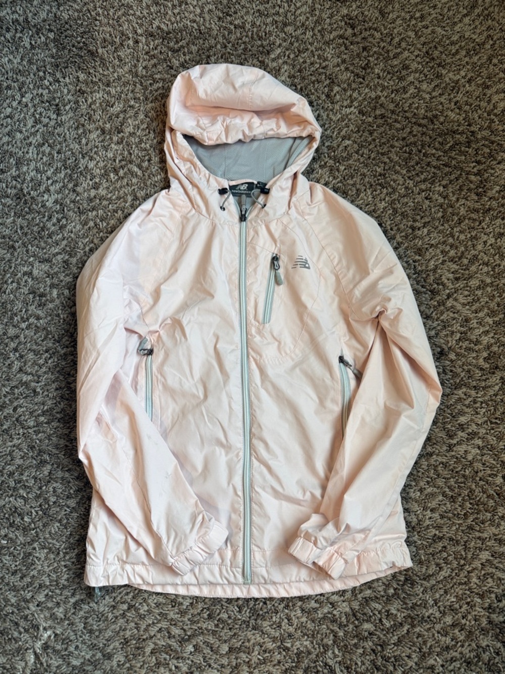 New Balance Pale Pink Hooded Windbreaker Jacket